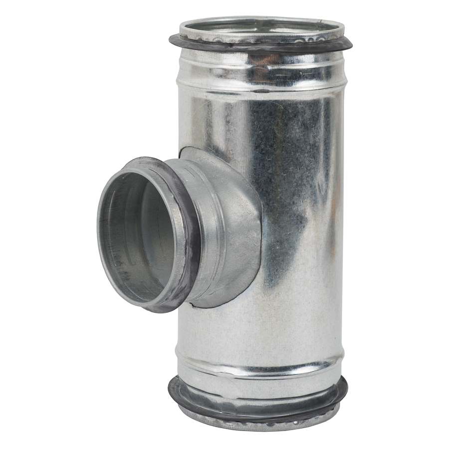 T-joint metal, Ø125-Ø125mm with rubber, extruded