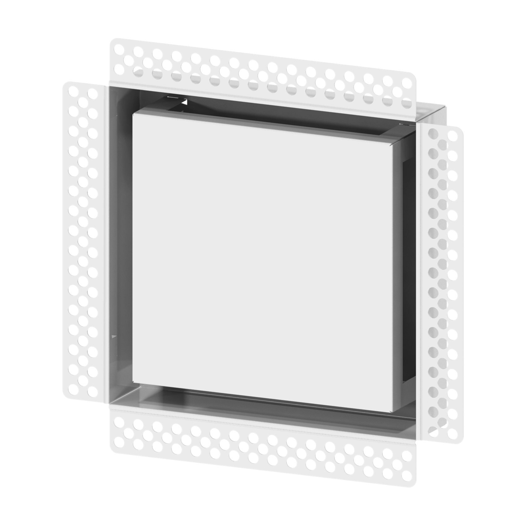 diffuser metal, flush-mounted, 200x200mm - Ø100mm, white